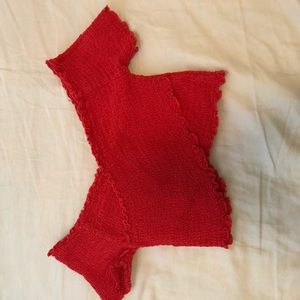 Red crop top